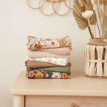 Konssy Baby Girl Newborn Receiving Blanket with Matching Headband and Beanie Set Baby Swaddle Nursery Swaddle Wrap