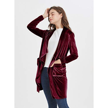 Stylish Futurino Women’s Velvet Jacket with Pockets