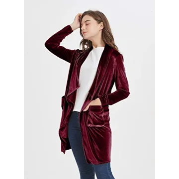 Stylish Futurino Women’s Velvet Jacket with Pockets