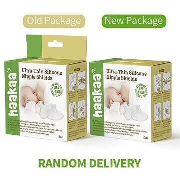 haakaa Nipple Shields 18mm for Newborn Breastfeeding with Latch Difficulties or Flat or Inverted Nipples, Breast Shields Extra-Thin & Extremely Soft, Come with Carry Case, 2pcs