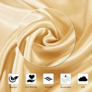 Silk Pillowcase for Hair and Skin with Hidden Zipper, Ravmix Both Sides 21Momme Mulberry Silk Cooling Pillow Case Queen Size 20×30inches, 1PCS, Gold