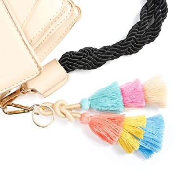 Colorful Boho Pom Pom Tassel Keychain Unique Bag Charm