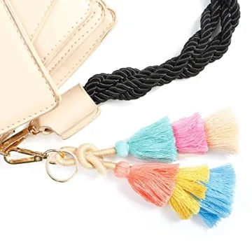 Colorful Boho Pom Pom Tassel Keychain Unique Bag Charm