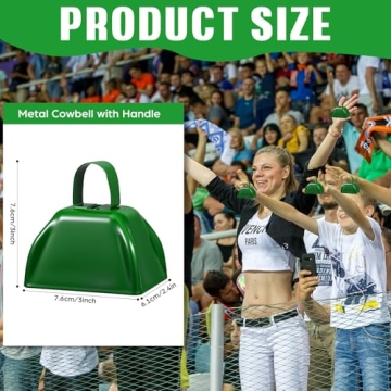 6 Pcs 3 Inch Metal Cowbells Noise Maker Hand Percussion Cow Bells with Handles for Sporting Events C...