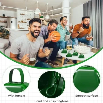 6 Green Cowbells for Sporting Events & Celebrations