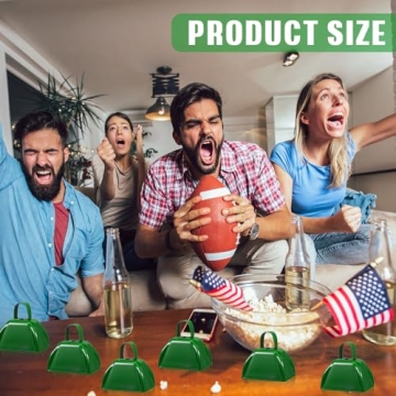 6 Green Cowbells for Sporting Events & Celebrations
