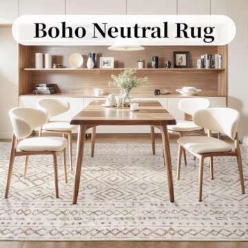 MontVoo-5x7 Area Rugs for Living Room-Soft Boho Machine Washable Rug-Moroccan Neutral Rug for Bedroom Non Slip Floor Carpet Indoor Rug for Dining Room Home Office Decor-Brown Beige Rug