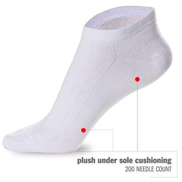 Women's Low Cut Socks,Ankle No Show Athletic Short Cotton Casual Socks (White-6 Pairs, Large)