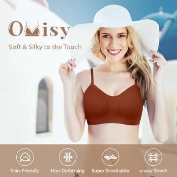 Omisy 4 Pack Adjustable Wireless Bralette Set for Comfort