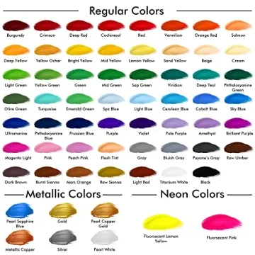 82 Pack Acrylic Paint Set - Vibrant Colors & Brushes