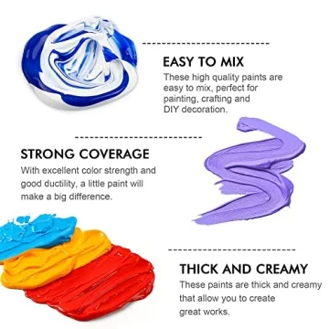 82 Pack Acrylic Paint Set - Vibrant Colors & Brushes