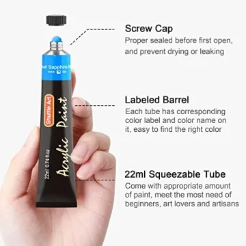 82 Pack Acrylic Paint Set - Vibrant Colors & Brushes