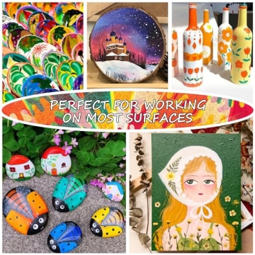 82 Pack Acrylic Paint Set - Vibrant Colors & Brushes