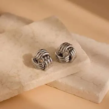 MUMREUES Silver Earrings for Women Trendy Silver Stud Earrings Dainty Huggie Earrings Blod Simple Earrings Silver Hoop Earrings Hypoallergenic Earring for Women Gifts