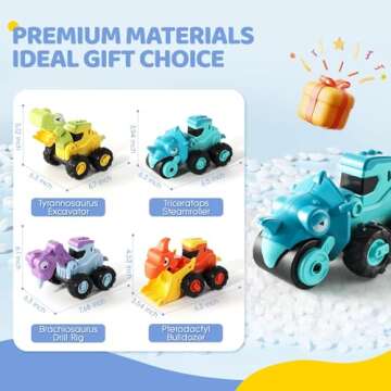 Wdebay 4 PCS Inertia Animal Car Toys for 1 Year Old Boy and Girl|Toddler Toys Age 1-2|1 Year Old Boy Gifts for 1st Birthday and Baby 12-18 Months