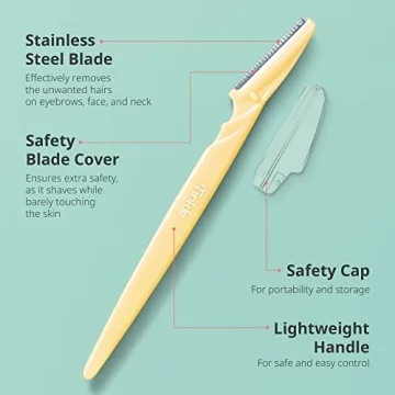 Tinkle Dermaplaning Tool 6 razors/Dermaplanie Razor, Eyebrow Razor, Facial Razor, Face Razor Peach Fuzz Remover, Exfoliating Face With Stainless Steel Safety Cover for Sensitive Skin