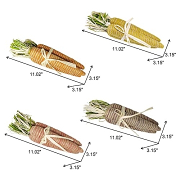 Nature Vibe 11 Inches Sisal Carrot Easter Decor for Spring