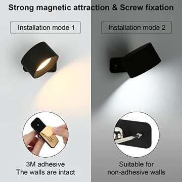 Lightess 2PC Adjustable LED Wall Sconces for Reading