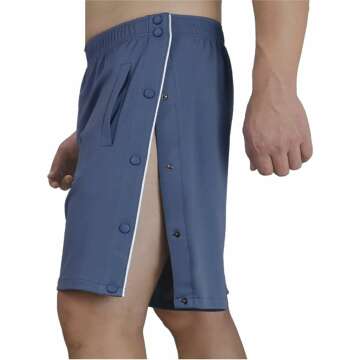 Tear Away Shorts for Men Post Surgery Shorts Snap Knee Leg Hip Surgical Recovery Short Pants Leg Sid...
