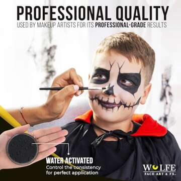 Wolfe FX Face Paints - Black 010 (30 gm) for Artistic Expressions