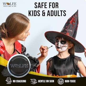 Wolfe FX Face Paints - Black 010 (30 gm) for All Occasions