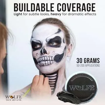 Wolfe FX Face Paints - Black 010 (30 gm) for All Occasions