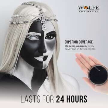 Wolfe FX Face Paints - Black 010 (30 gm) for All Occasions