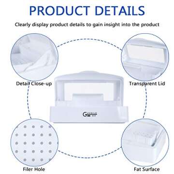Gusnilo Sanitizing Tray - Disinfectant Container Nail Tool Sterilizer Box Plastic Sanitizing Box for...