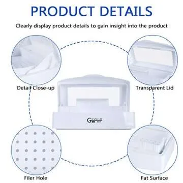 Gusnilo Sanitizing Tray - Disinfectant Container Nail Tool Sterilizer Box Plastic Sanitizing Box for...