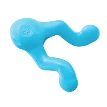 WEST PAW Zogoflex Tizzi Treat Dispensing Dog Toy (Small, Aqua) & Zogoflex Qwizl Dog Puzzle Treat Toy (Small, Tangerine) – Interactive Toy for Dogs – Dispense Pet Treats