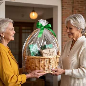 Morepack Large Cellophane Gift Bags - 20 Pack Clear Wrap