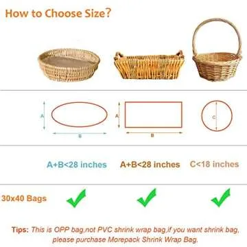 Morepack Large Cellophane Gift Bags - 20 Pack Clear Wrap