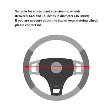 YOGURTCK Diamond Soft Leather Anti-Slip Steering Wheel Cover with Bling Bling Crystal Rhinestones, Universal 15 Inch for Women Girls, Fit Vehicles, Sedans, SUVs, Vans, Trucks - Black