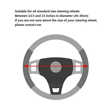 YOGURTCK Diamond Soft Leather Anti-Slip Steering Wheel Cover with Bling Bling Crystal Rhinestones, Universal 15 Inch for Women Girls, Fit Vehicles, Sedans, SUVs, Vans, Trucks - Black