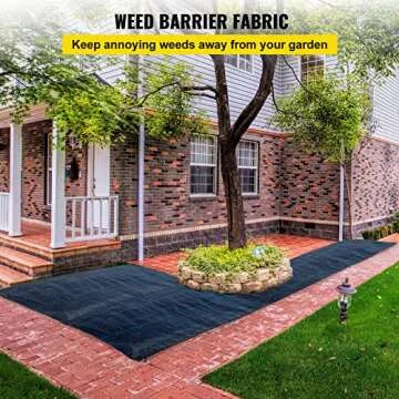 Happybuy 6.5FTx300FT Premium Weed Barrier Landscape Fabric Heavy Duty, 3OZ Woven Geotextile Fabric, ...
