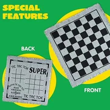 3-in-1 Giant Checkers, Tic Tac Toe Game for All Ages