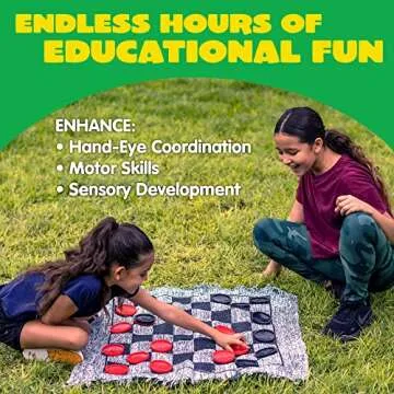 3-in-1 Giant Checkers, Tic Tac Toe Game for All Ages