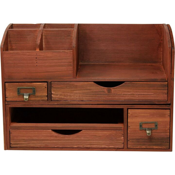 Adjustable Wooden Office Desk Organizer for All Uses