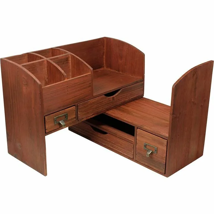 Adjustable Wooden Office Desk Organizer for All Uses