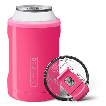 BrüMate Hopsulator Duo 2-in-1 Insulated Can Cooler & Tumbler - Neon Pink