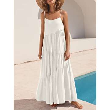 ANRABESS Women Summer Casual Loose Sleeveless Sundress Spaghetti Strap Flowy Boho Linen Beach Vacati...