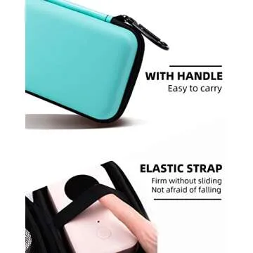 Phomemo Label Printer Case Hard Carry Case Compatible D30/M02/T02/M110/P21/D110 Label Printer, Label Maker Labeler Storage Holder, Green