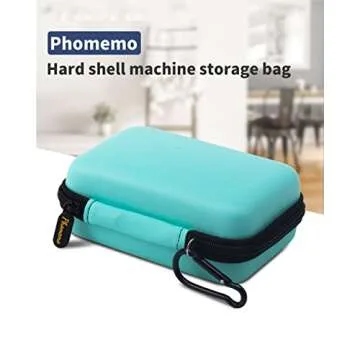 Phomemo Label Printer Case Hard Carry Case Compatible D30/M02/T02/M110/P21/D110 Label Printer, Label Maker Labeler Storage Holder, Green