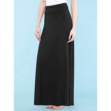 MBJ WB296 Womens Lightweight Floor Length Maxi Skirt XXXL Black