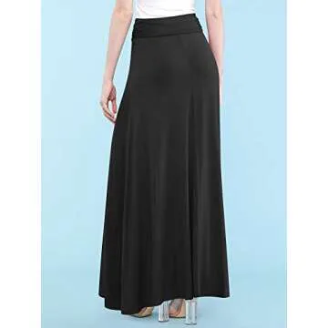 MBJ WB296 Womens Lightweight Floor Length Maxi Skirt XXXL Black