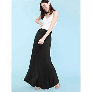 MBJ WB296 Womens Lightweight Floor Length Maxi Skirt XXXL Black
