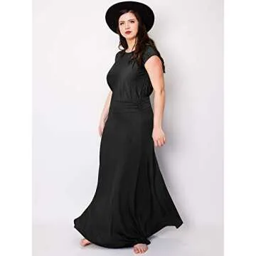 MBJ WB296 Womens Lightweight Floor Length Maxi Skirt XXXL Black