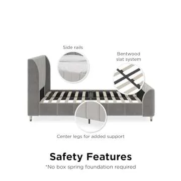 Little Seeds Valentina Kids' Full Upholstered Bed, Gray Velvet