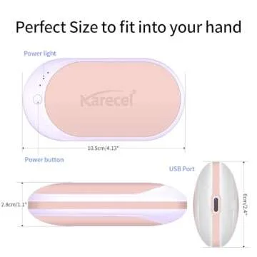Karecel Hand Warmers Rechargeable, USB Hand Warmer Reusable 5200mAh Powerbank Portable Heater Battery Hot Pocket Warmer Electric Handwarmers, Great Gifts for Men and Women in Cold Wether Winter