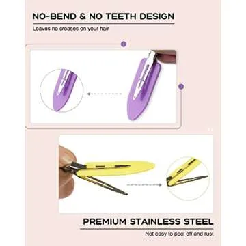 No Crease Hair Clips, 60 Pcs 2.3in Duck Billed Clips for Hair Sectioning and Styling (6 Colors)